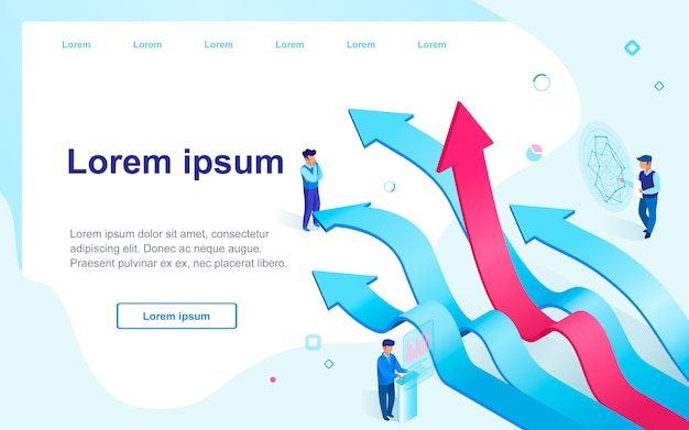 Analyse concurrentielle page web vecteur isométrique Vecteur Premium