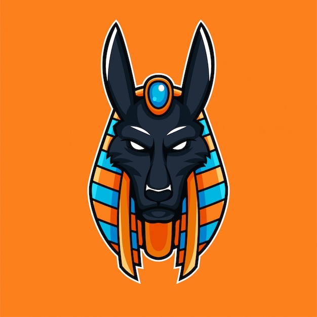 Anibus Egyptien Dieu Mythologie Mascotte Esport Gaming Logo Vecteur Premium