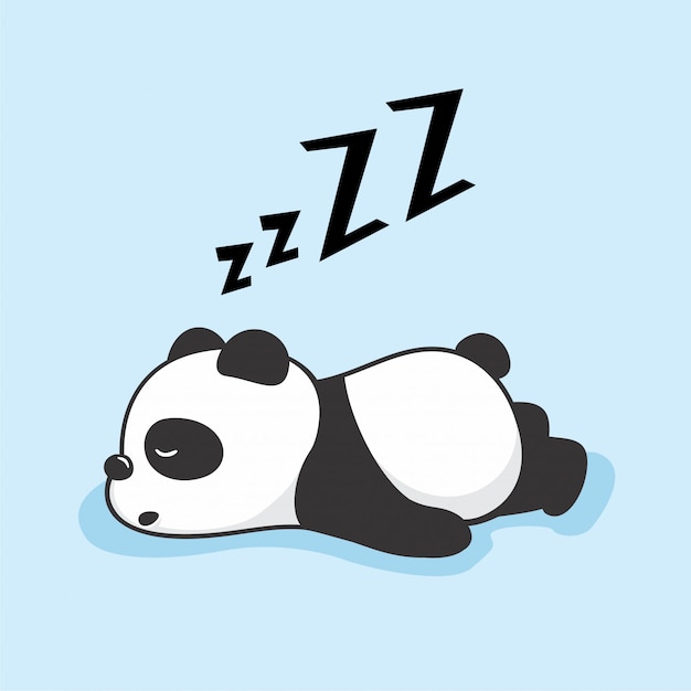 Animaux De Sommeil De Dessin Anime Panda Paresseux Vecteur Premium