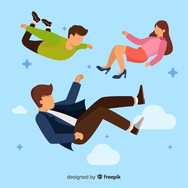 Antigravity people background Vecteur gratuit