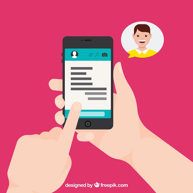 Application messenger dans un style plat Vecteur gratuit