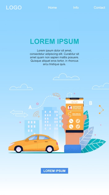 Application De Taxi En Ligne Application Mobile Technologie Et Réservation De Véhicules Pour Le Transfert De Passagers Vecteur Premium