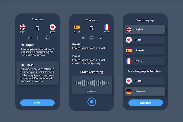 Application De Traduction Vocale  Vecteur Gratuite