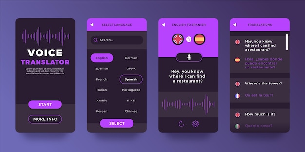 Application De Traduction Vocale  Vecteur Gratuite