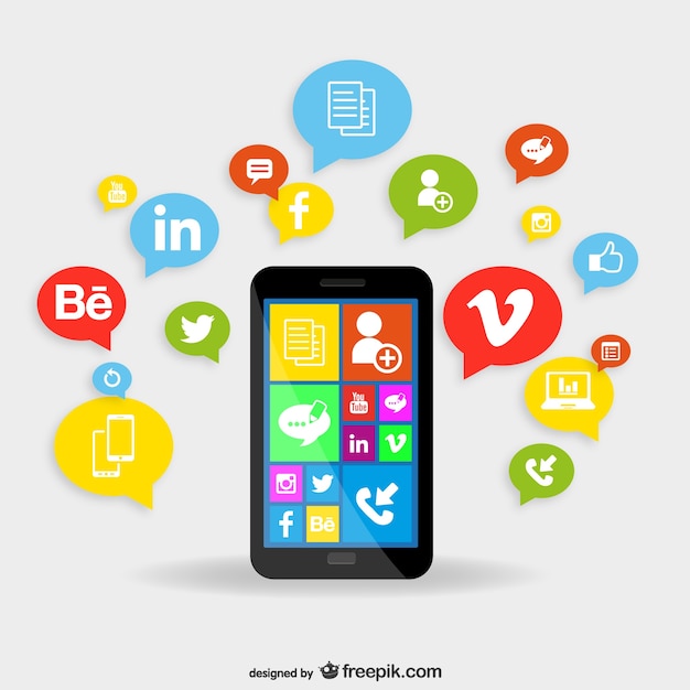 Applications smartphones notion Vecteur gratuit
