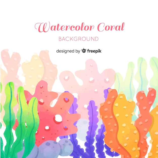 Aquarelle fond de corail coloré Vecteur gratuit