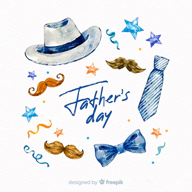 Aquarelle fond de fête des pères Vecteur gratuit