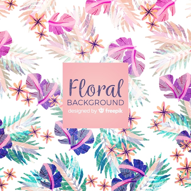 Aquarelle fond floral Vecteur gratuit