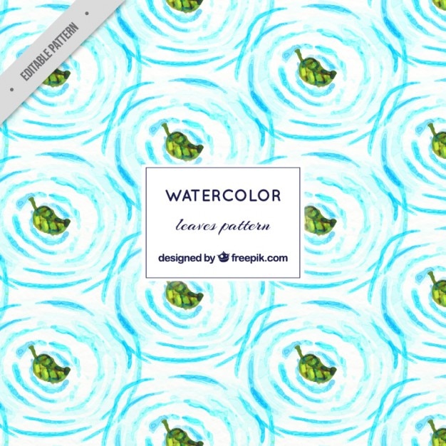 Aquarelle Laisse Dans Le Motif  De L eau  Vecteur Gratuite