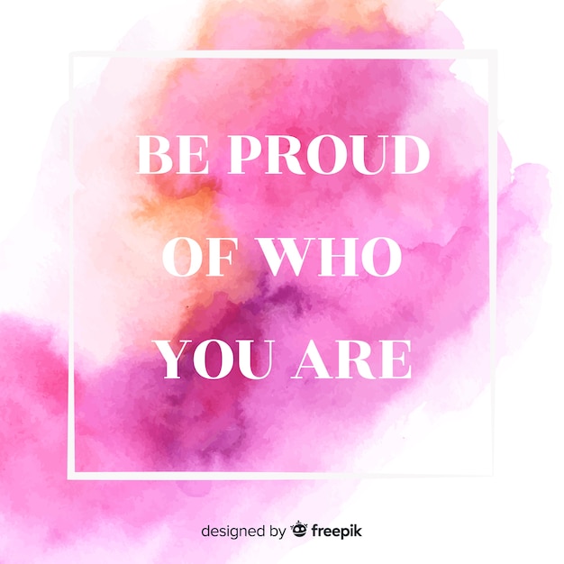 Aquarelle tache avec fond de citation de motivation Vecteur gratuit