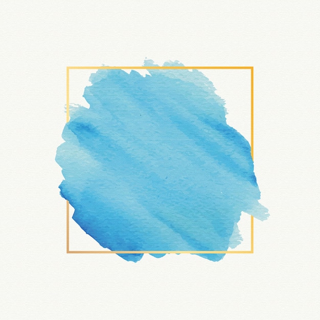 Aquarelle teint simple cadre doré Vecteur gratuit