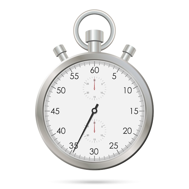 Argent chronomètre réaliste Vecteur Premium