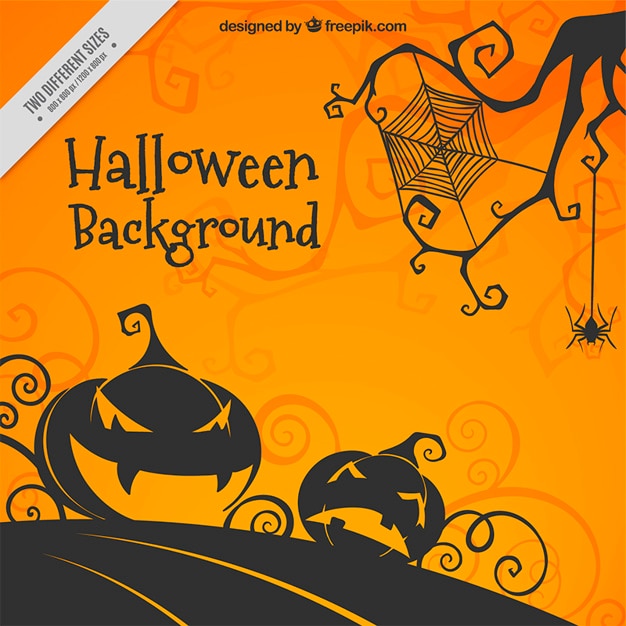 Arrièreplan Décoratif De Halloween Citrouilles Maléfiques