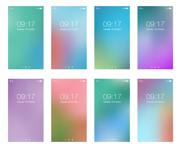 Arrière-plans flou lumineux abstraite pour smartphone fond d'écran mobile Vecteur Premium