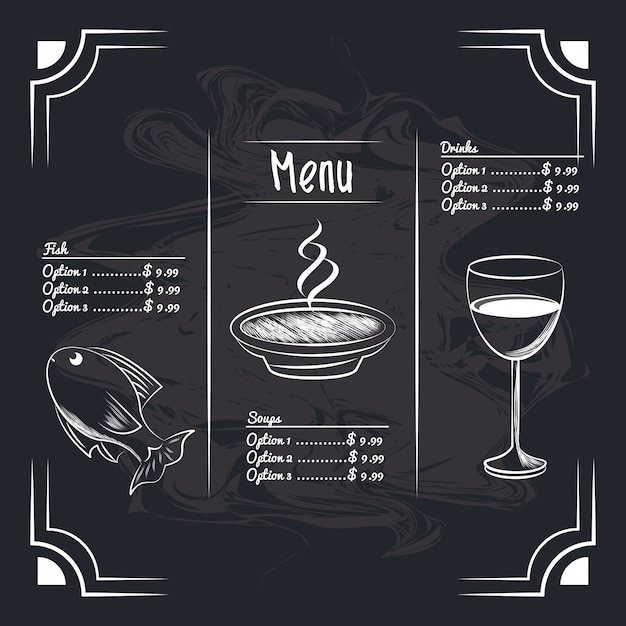 Articles de restaurant Vecteur Premium