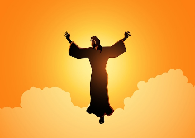 Ascension de jésus christ Vecteur Premium