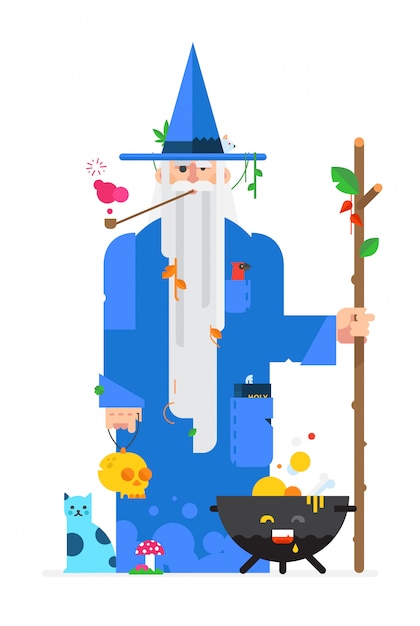 Assistant dans un style plat de dessin animé. vecteur. Vecteur Premium