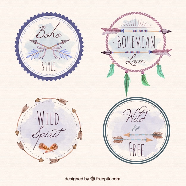 autocollants de capteurs de rêves et d'autres dans le pack de style boho Vecteur gratuit autocollants de capteurs de rêves et d'autres dans le pack de style boho Vecteur gratuit