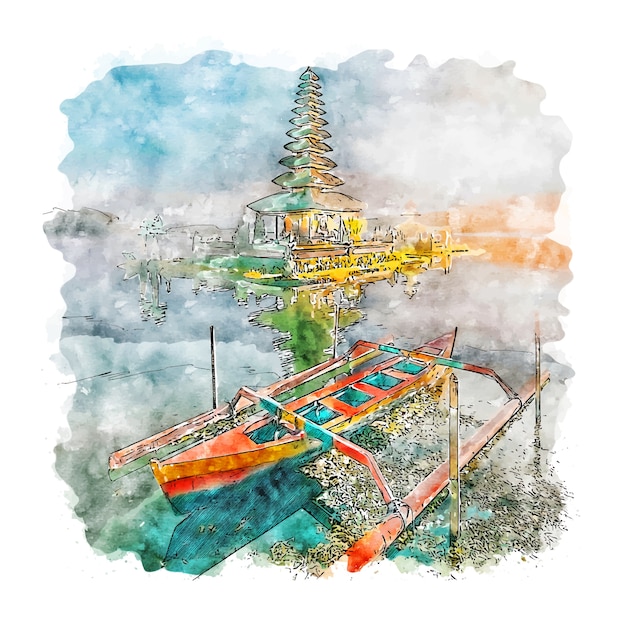 Bali Indon sie  Aquarelle Croquis  Illustration Dessin e  