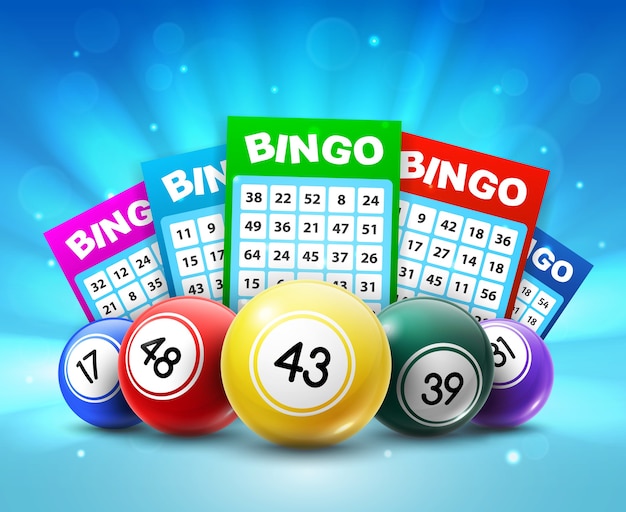 Balles Et Billets De Loterie, Cartes De Loto De Bingo 3d Avec Numéros ...