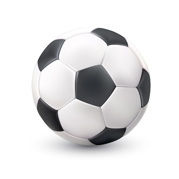 Ballon De Football Realiste Blanc Noir Photo Vecteur Gratuite