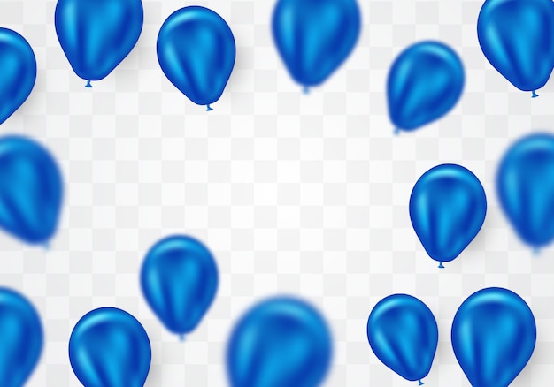 Ballon à l'hélium bleu virtuel image vectorielle Vecteur Premium