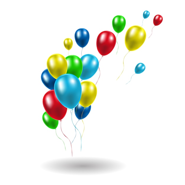 Ballons Brillants Realistes Pour Anniversaire Occasions Festives Fetes Mariages Vecteur Premium