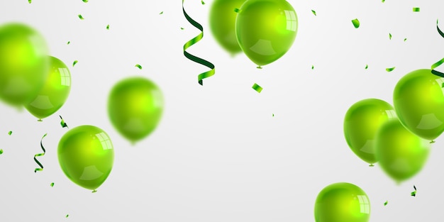 Banni Re De F Te De C L Bration Avec Fond De Ballons Verts Vente