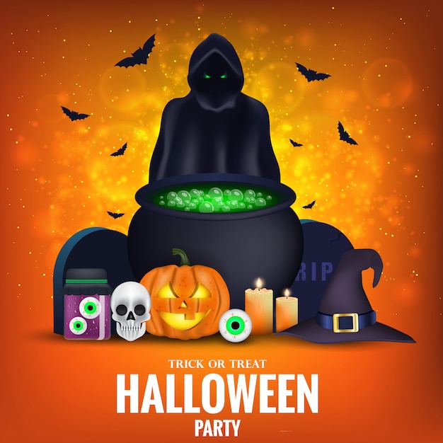 Bannière Joyeux Halloween Vecteur Premium