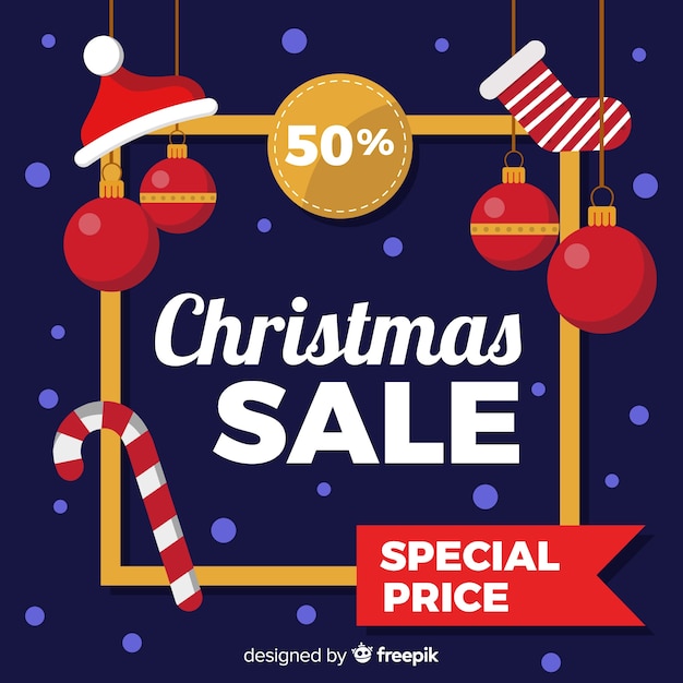 Bannière de vente de noël Vecteur gratuit