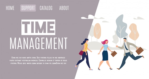 Bannière web vecteur plat vie gestion de la vie quotidienne Vecteur Premium