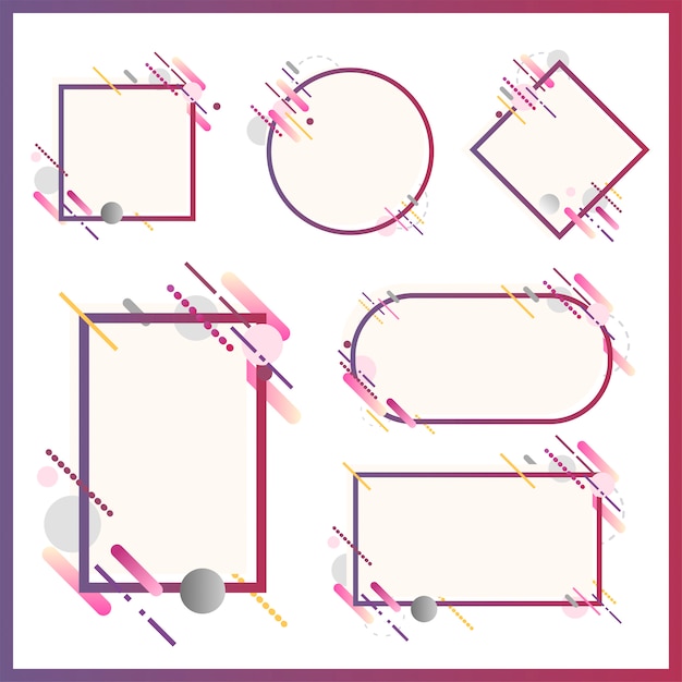 Bannières modernes dans diverses formes mis illustration Vecteur gratuit