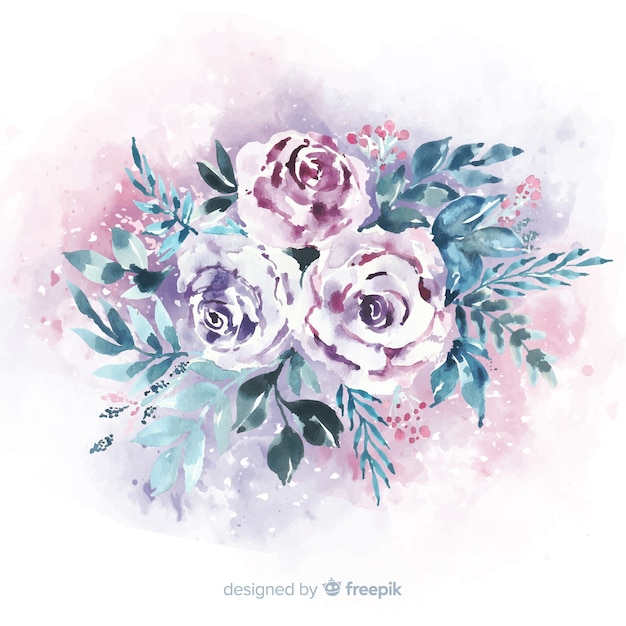 3 Bouquets De Fleurs De Pivoine Aquarelle Roses Aquarelle