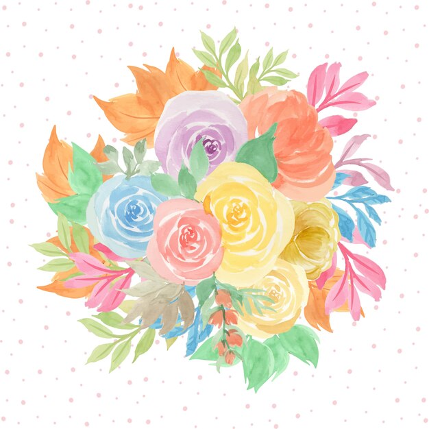 Beau fond floral aquarelle Vecteur Premium