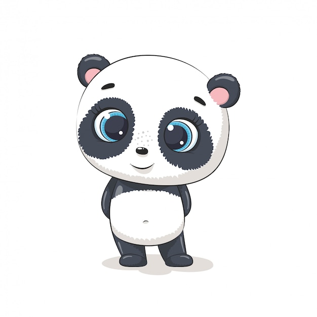 Bebe Panda Mignon Illustration Pour Baby Shower Carte De Voeux Invitation A Une Fete Impression De T Shirt De Vetements De Mode Vecteur Premium