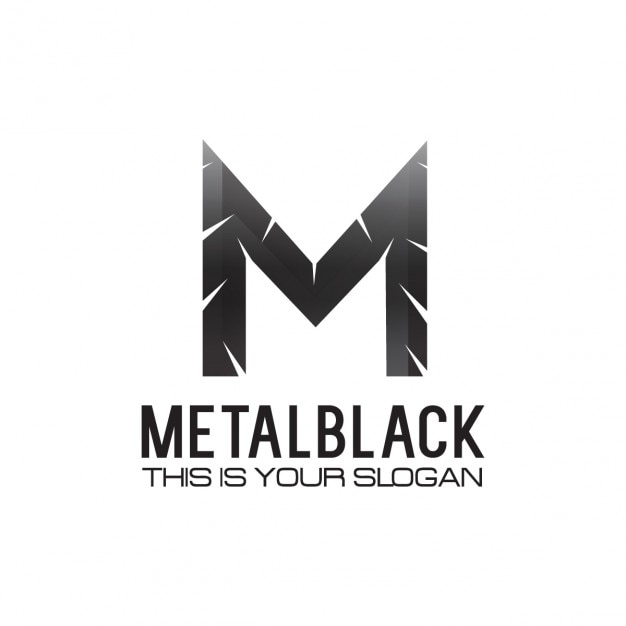 Black Metallic Lettre M Logo Vecteur Gratuite
