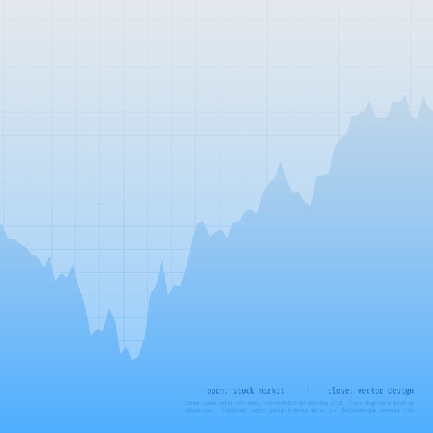 Blue business graph chart design avec point haut et bas Vecteur gratuit