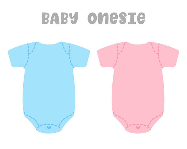 Body Bebe Aux Couleurs Bleu Et Rose Vecteur Premium