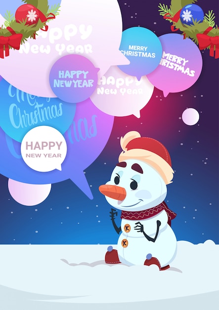 Bonhomme de neige Noël Mignon Carte de vœux personnalisée