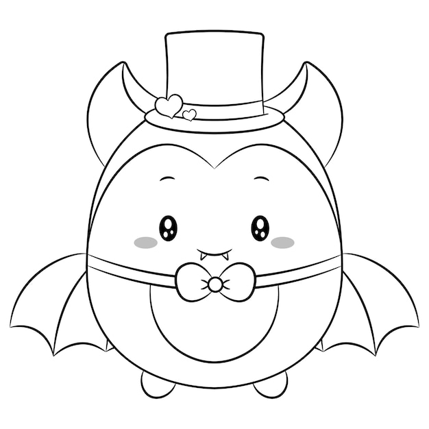 Bonne Saint Valentin Mignon Bebe Chauve Souris Dessin Croquis A Colorier Vecteur Premium