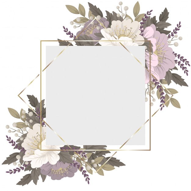 Bordure Florale Rose Et Blanche Vecteur Gratuite