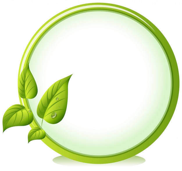 Une bordure ronde avec quatre feuilles vertes Vecteur gratuit