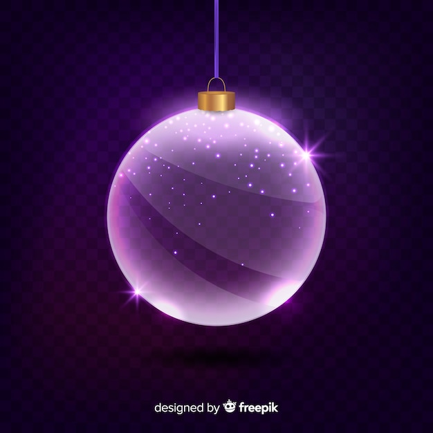 Boule De Noël En Cristal Violet Vecteur Gratuite