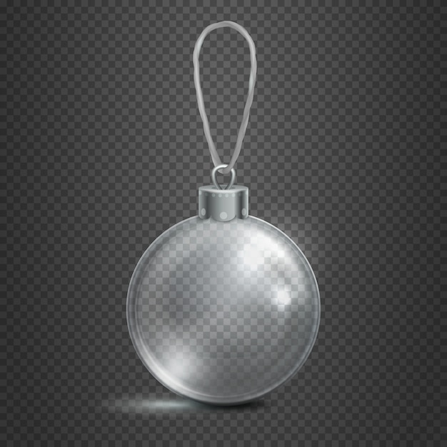 Boule De Noël En Verre Transparent Clair Isolé Sur Fond