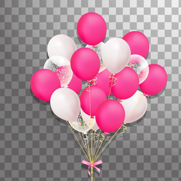 Bouquet De Ballons D Helium Colores Isoles Ballon De Fete Givre Pour La Conception D Evenements Decorations De Fete Pour Anniversaire Anniversaire Celebration Vecteur Premium