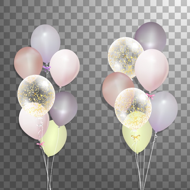 Bouquets Et Groupes De Ballons D Helium Colores Isoles Ballon De Fete Givre Pour La Conception D Evenements Decorations De Fete Pour Anniversaire Anniversaire Celebration Vecteur Premium