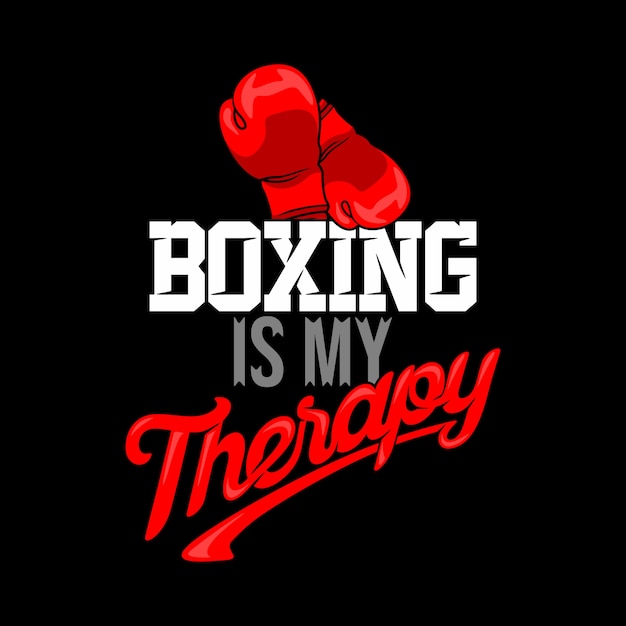 La Boxe Est Ma Therapie Paroles Et Citations De Boxe Vecteur Premium