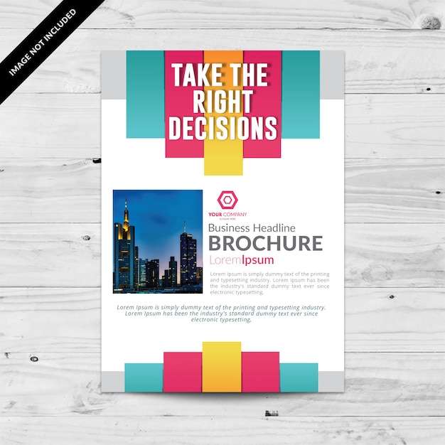  Brochure  Commerciale Blanche Avec Rayures Multicolores 