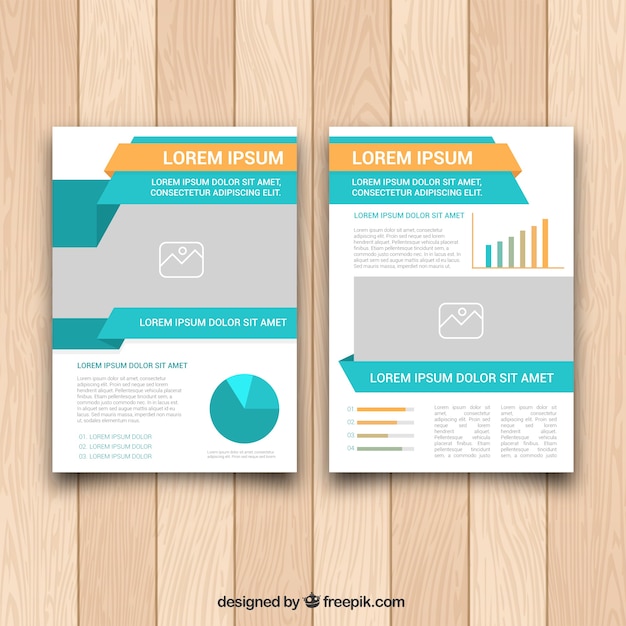  Brochure  Commerciale  En Design  Plat Vecteur Gratuite