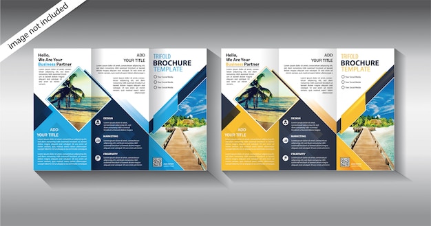Brochure à trois volets pour modèle de promotion Vecteur Premium